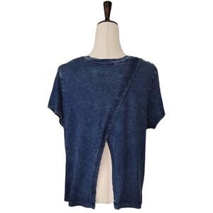 Universal Thread Indingo Distressed Open Back Detail Cap Sleeve Top Size XXL